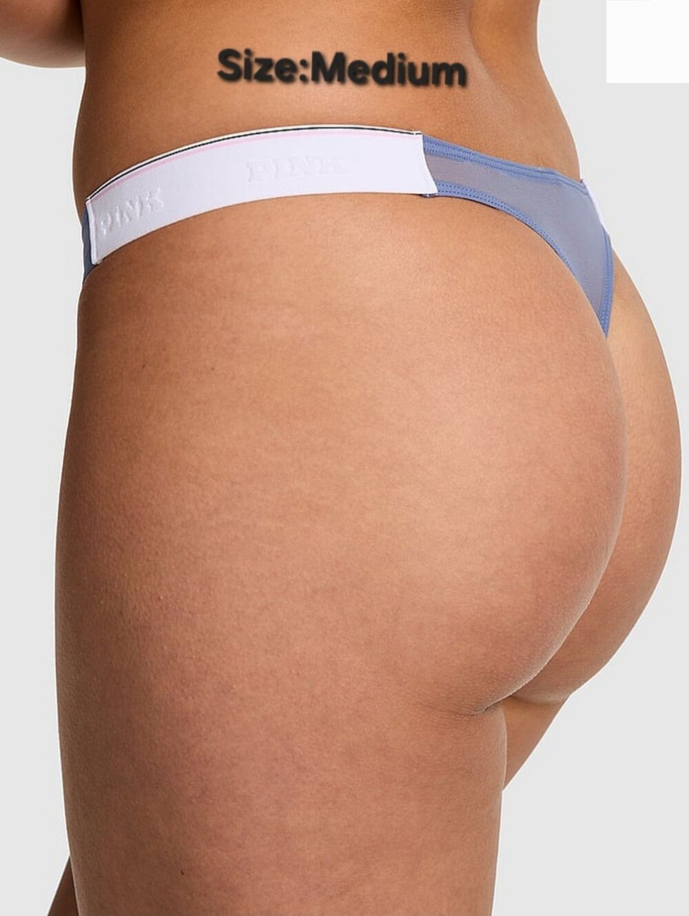 NWT Victoria's Secret PINK Logo Mesh High-Leg Thong Panty Size Medium